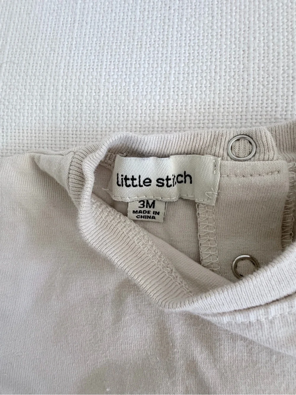 Classic Short-Sleeve Baby Bodysuit in Light Beige